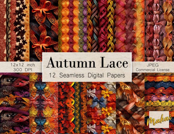 Autumn Lace Seamless Patterns