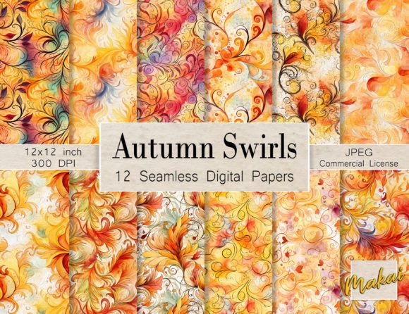 Autumn Swirls Seamless Patterns: A Creative Resource for Designers and Artists
