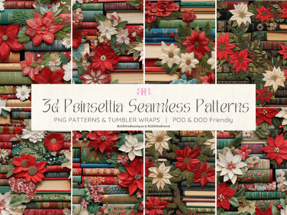 Christmas Book Lover Embroidery Patterns