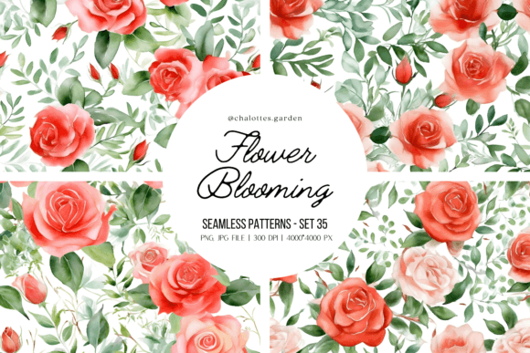 Exploring the Beauty of Roses Blooming Patterns Vol.05: A Guide to Seamless Floral Design