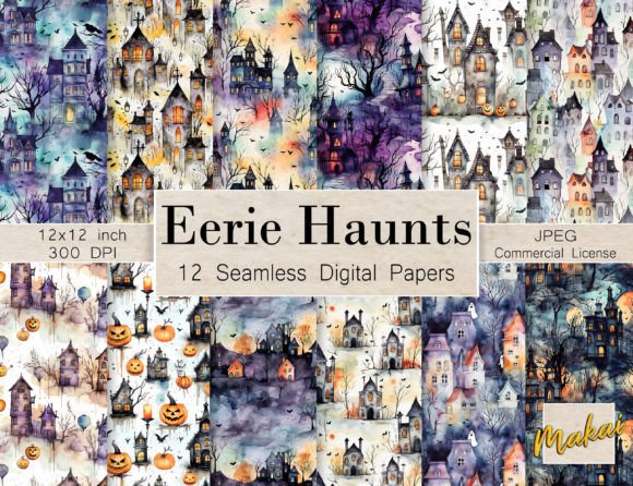 Haunted House Seamless Patterns