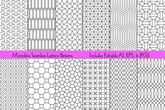 Monoline Seamless Lattice Patterns