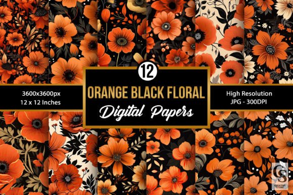 Orange Black Flowers Seamless Patterns: A Versatile Resource for Creative Projects
