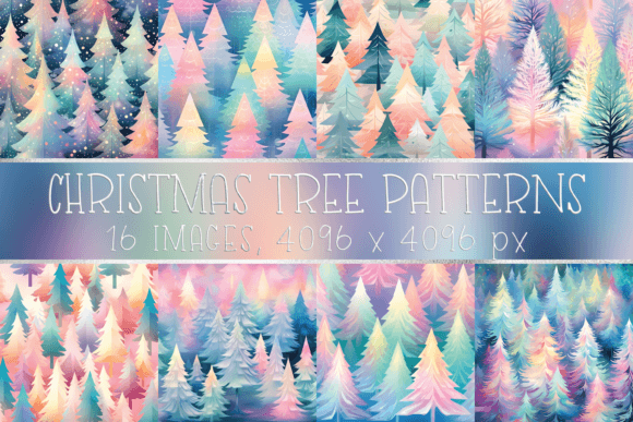 Pastel Christmas Tree Patterns