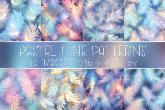 Pastel Winter Christmas Pine Patterns
