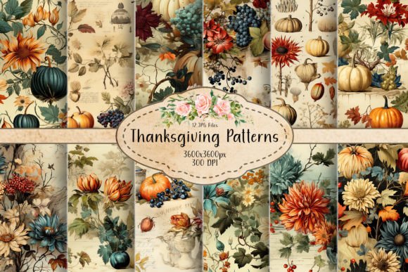 Thanksgiving Elegance Seamless Patterns