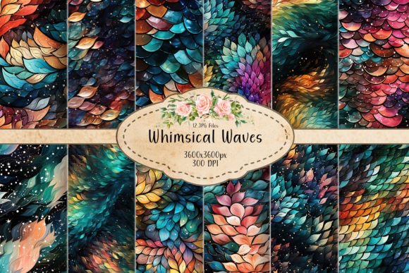 Whimsical Waves Seamless Patterns: Where Fantasy Meets Design